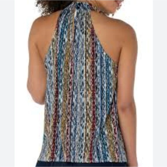 Liverpool Los Angeles Womens Halter Top Sleeveless Ikat Arrows Stripes s… - Picture 2 of 15